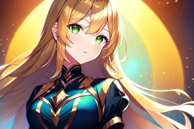 girl, masterpiece, best quality, volumetric lighting, detailed outfit, perfect eyes, long hair, golden hair, green eyes,