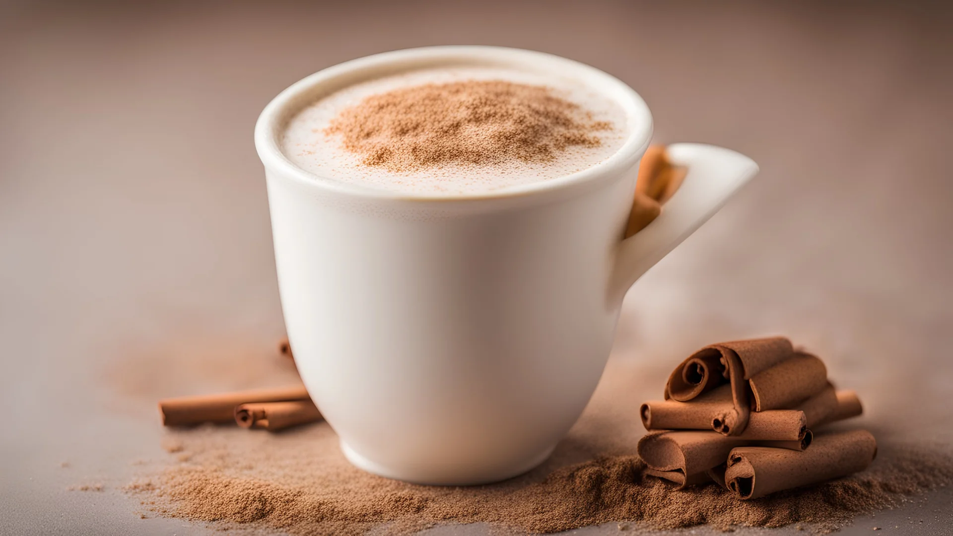 Eggnog cup with cinnamon powder.