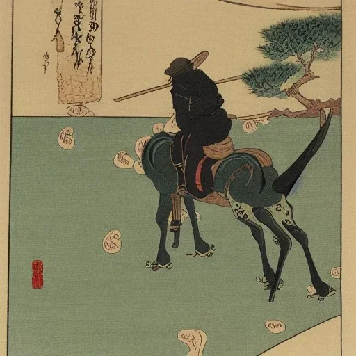 frog and horse by Hokusai