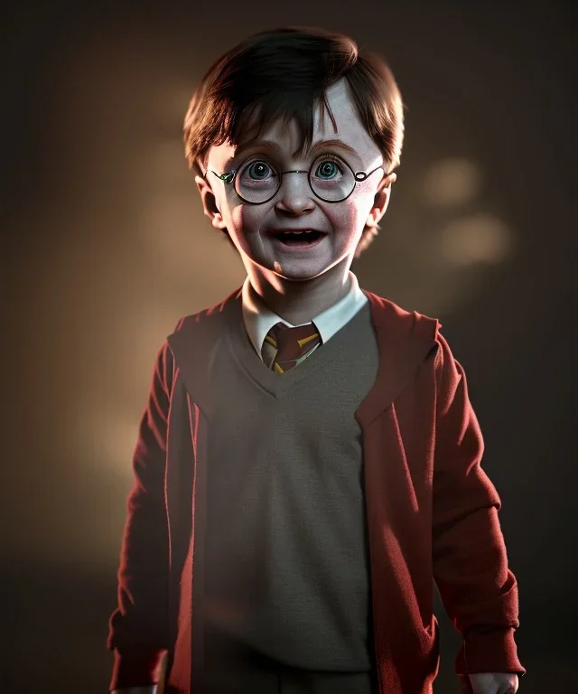 Harry potter toddler, full body, dramatic lighting, hyper realistic