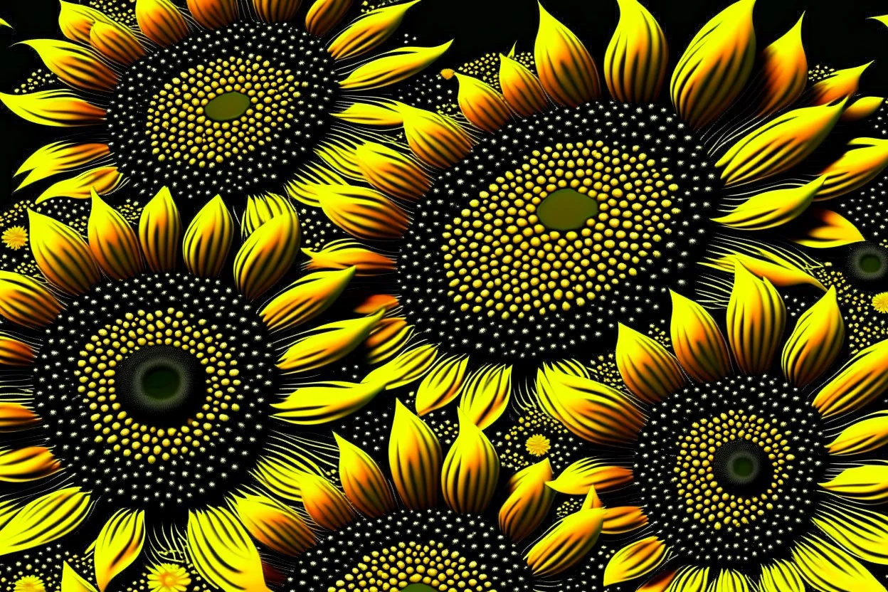 3d,sunflowers,patterns,