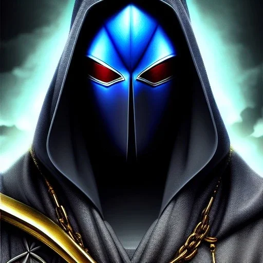 ultra detailed fullbody portrait of Hooded Justice Watchmen, extremely detailed digital painting, intrincate, extremely detailed face,crystal clear Big eyes, in the style of Niriyoshi Ohrai, mystical colors , perfectly centered image, perfect composition, rim light, beautiful lighting, 8k, stunning scene, raytracing