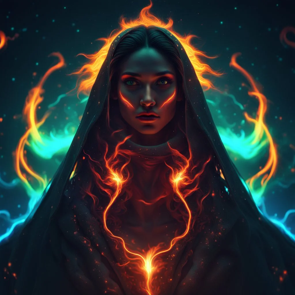 Cosmic dream face, woman, neon, abstract, amazing shadow and lightning, 4k, cinematic, glowing eyes, cosmic, face, dream, space, stars, amazing, art, glowing, fire, fantasy, crazy, ultimate, club, insane, hippie, indian