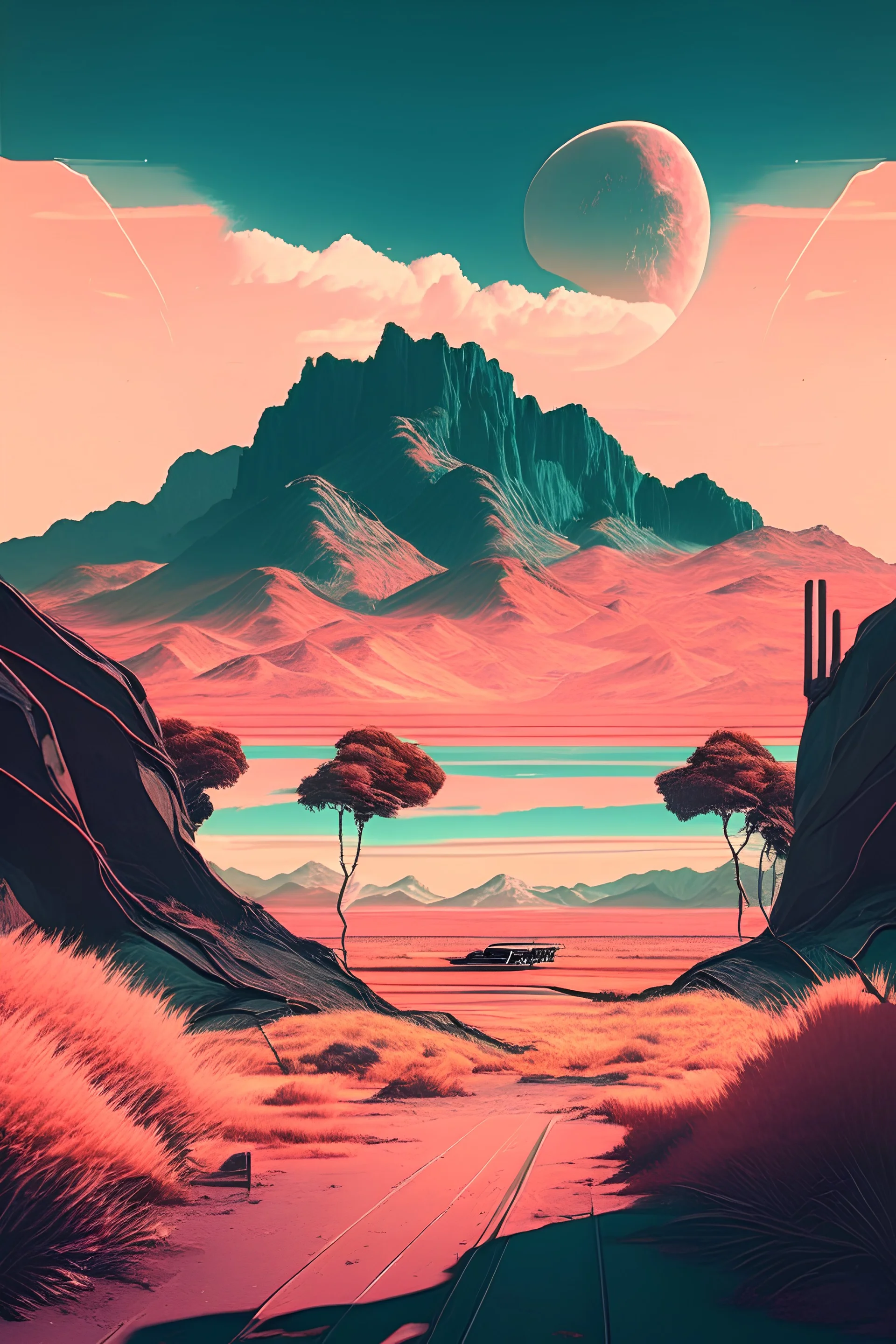 paisaje entre retro y aesthetic