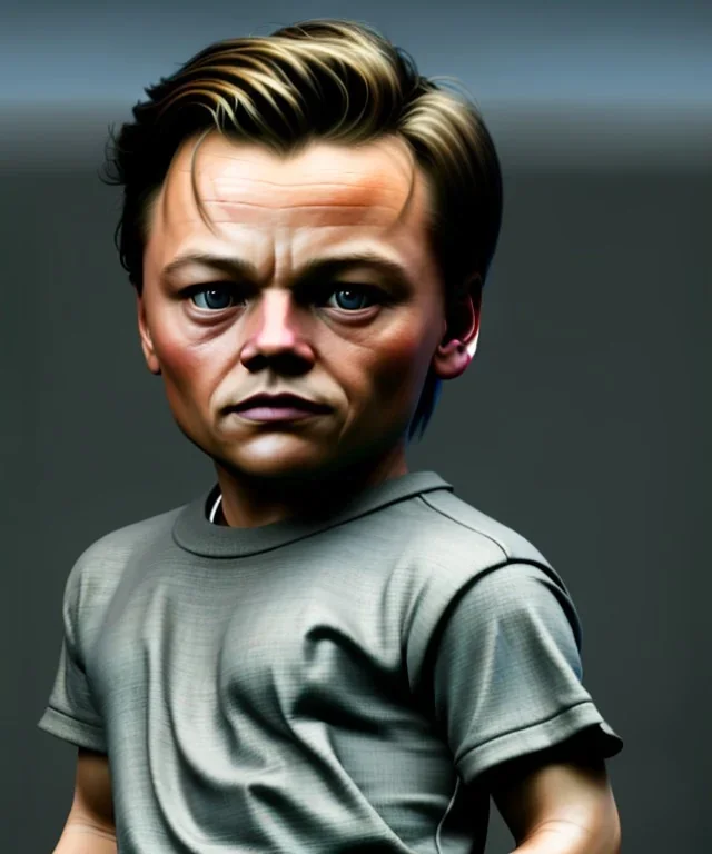 Leonardo di caprio toddler, full body, car, dramatic lighting, hyper realistic