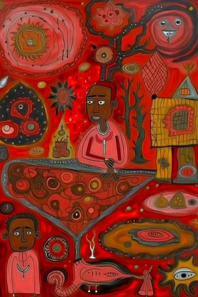 Rosewood Reverie: Dreams of deep, reddish-brown outsider art