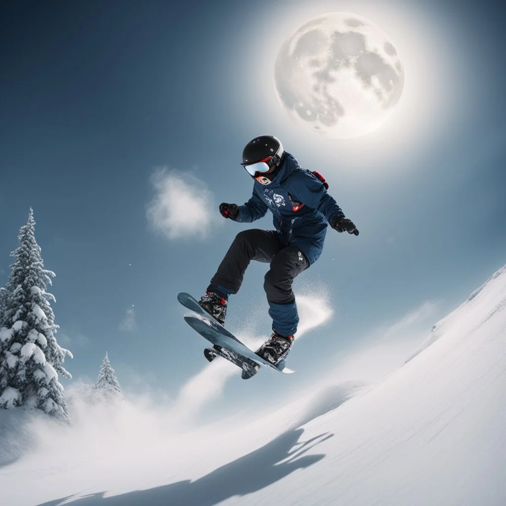 snowboarding in sky moon agressive