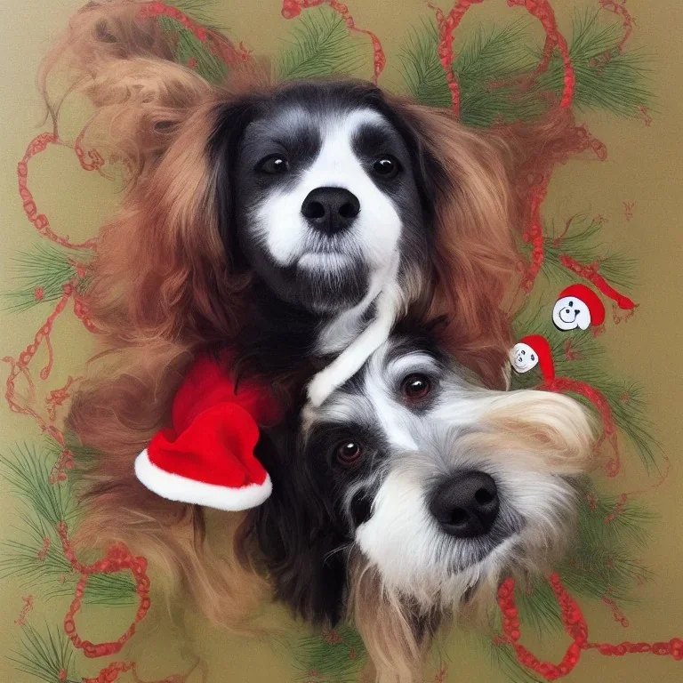 tim burton dog portrait Christmas