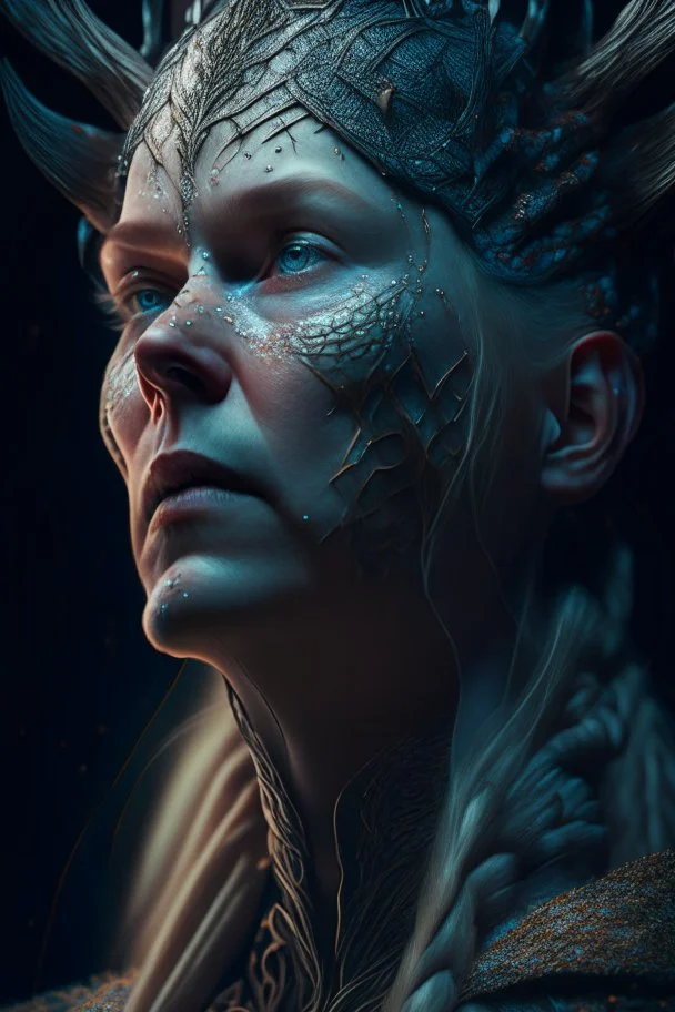 portrait of a viking woman, fractal, intricate, elegant, highly detailed, digital photography, subsurface scattering, cinematic lighting, by jheronimus bosch and james jean and greg rutkowski