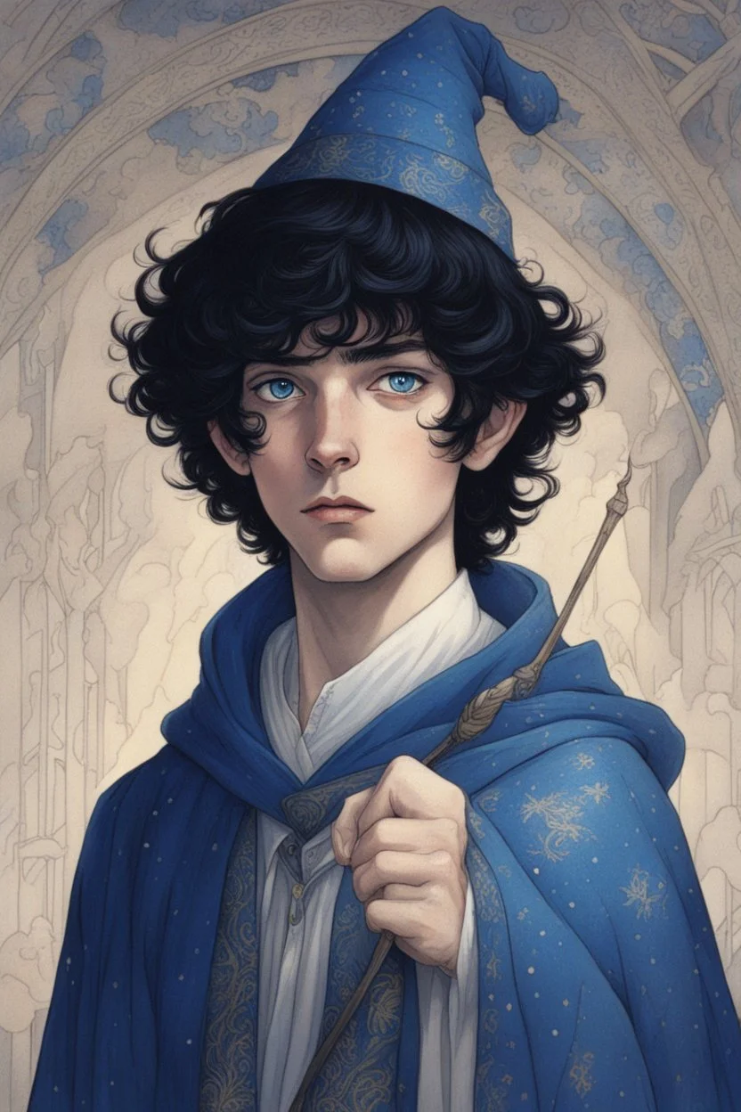 black hair freckles blue eyes young wizard beardsley