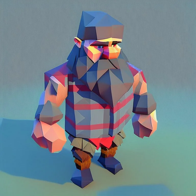 low poly lumberjack