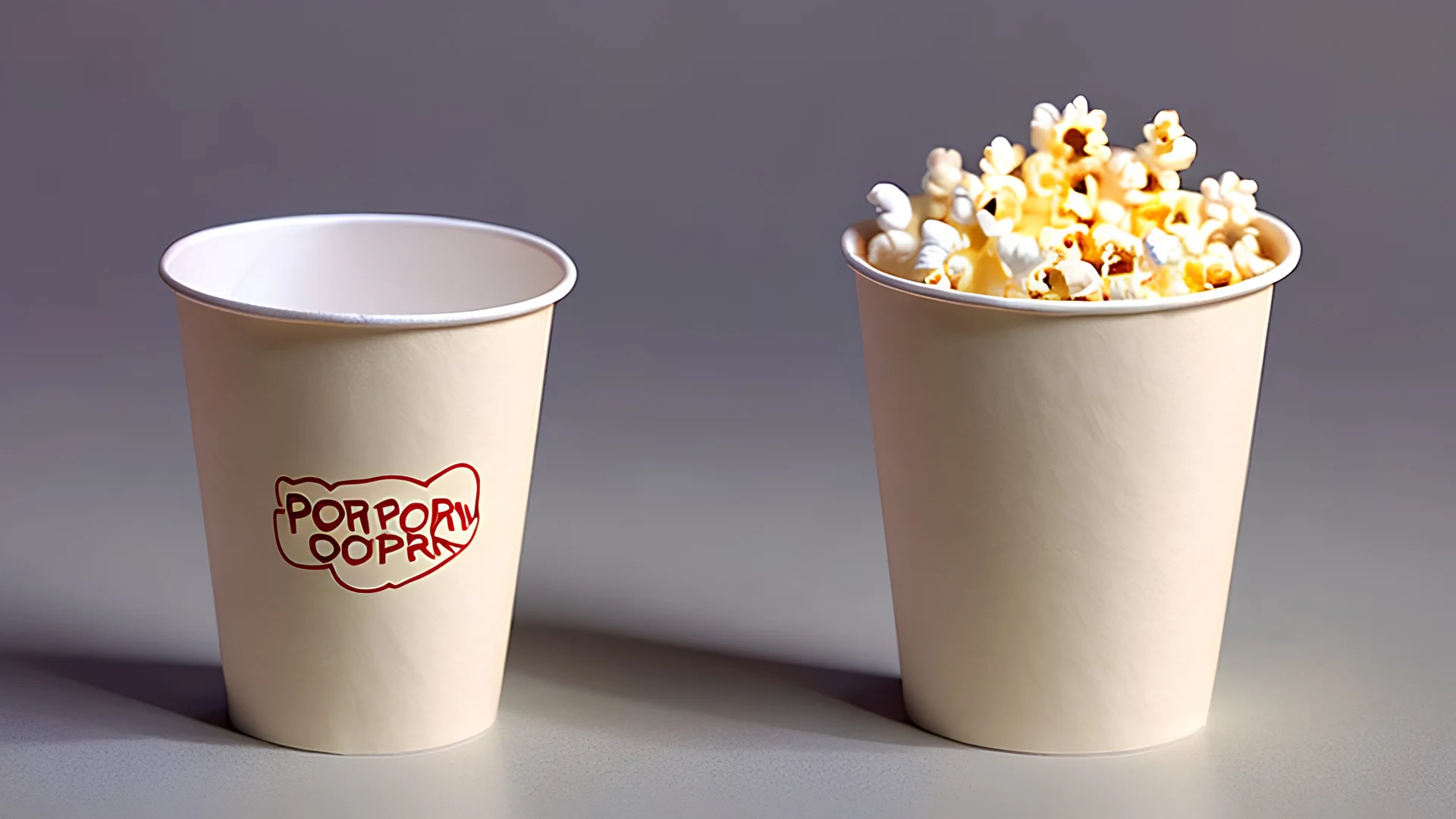 popcorn in disposable paper cup