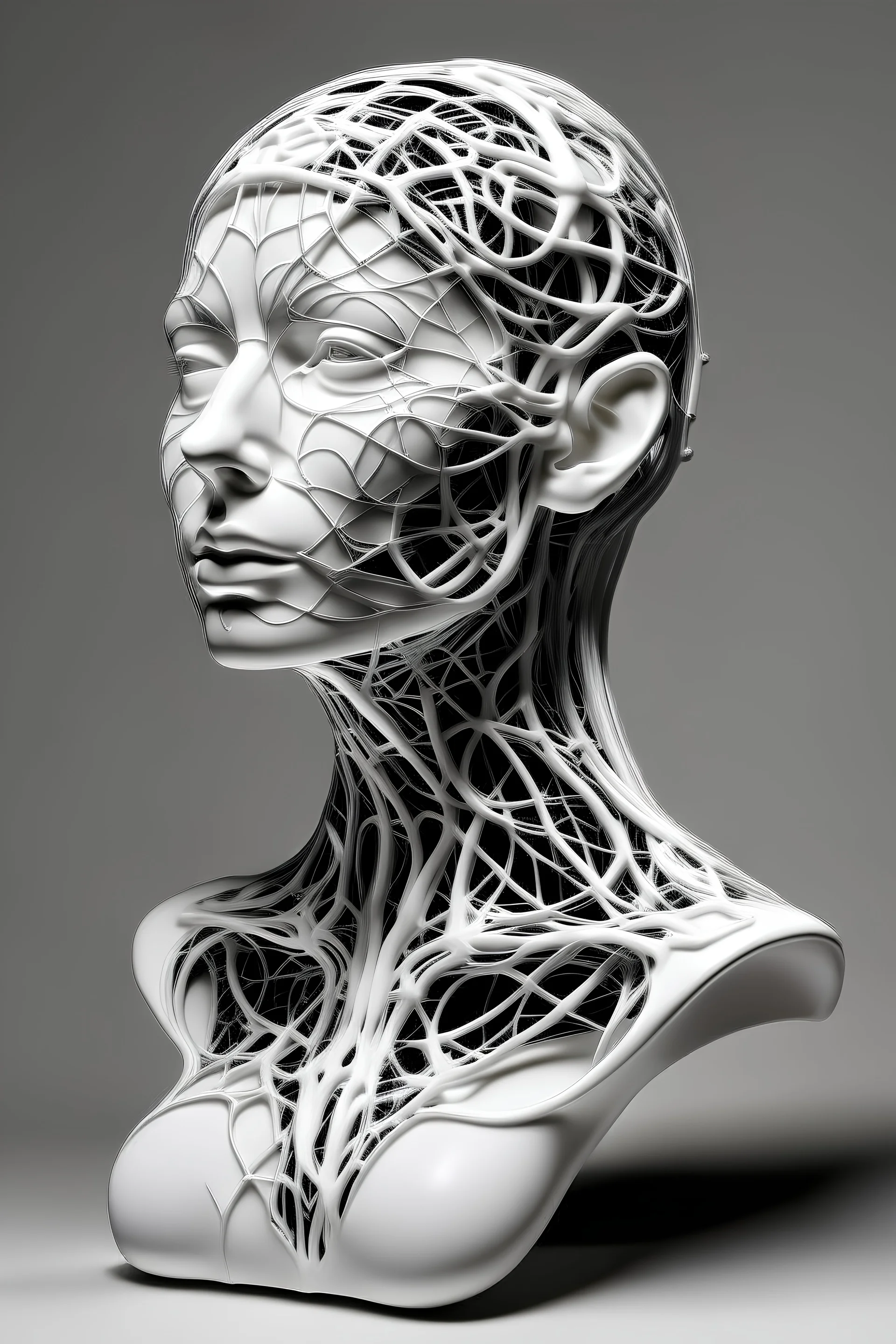 Neural women bust in white