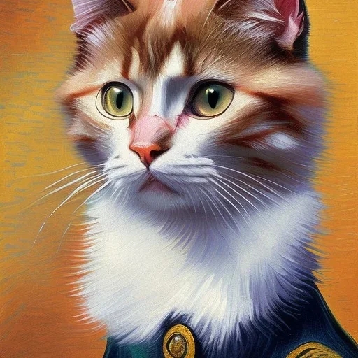 Portrait of a cat by Van Gogh