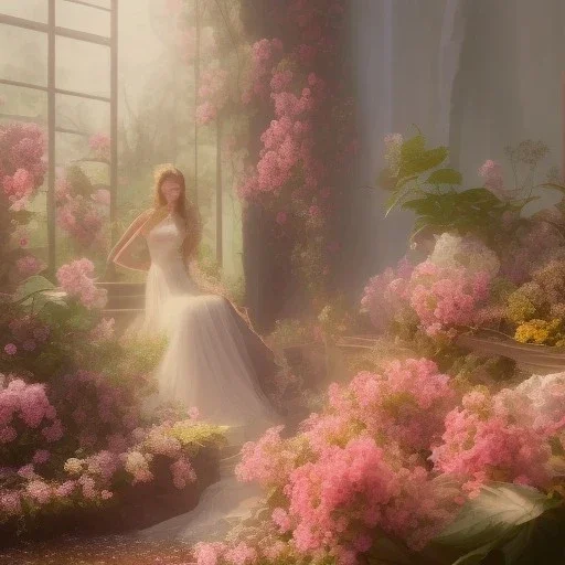 one big crystal subtle in a galactic ambiance with a beautiful girl, transparent flowers, delicate colors, in the foreground, full of details, smooth,soft light atmosphere, light effect concept art, smooth, extremely sharp detail, finely tuned detail, ultra high definition, 8 k, unreal engine 5, ultra sharp focus