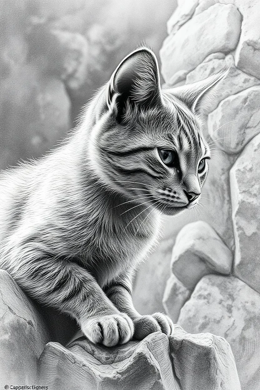 Chat-Gpt Style / Photography : Ultra-realistic, cineastic fine-art picture with strong conceptual art, mixed with hyper-detailed pencil drawing (approx. two-thirds of the image in monochrome graphite style) and a targeted, intensive use of color (one-third of the image in luminous, glass-like colors), museum quality like an exhibition piece in a modern gallery, extremely precise line management, finest engraving, realistic material effect of stone, glass and reflections, controlled depth sharpn