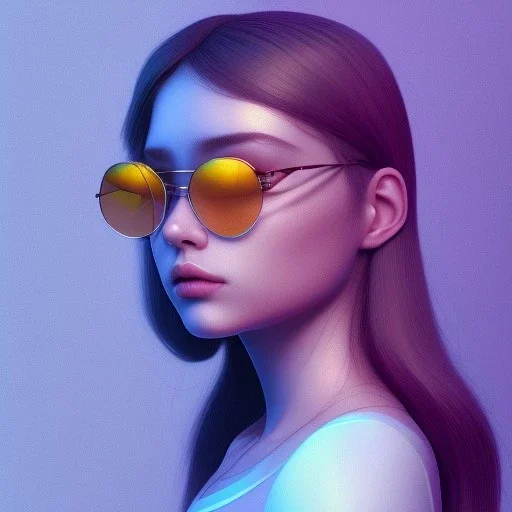 isometric clean art of symmetrical super cute cute cute fat girl wearing shades, full wet lips, soft lighting, overcast shadows, soft pastel gradients, high definition, 3d icon clay render, blender 3d, studio lighting, god rays, octane render, unreal engine 5