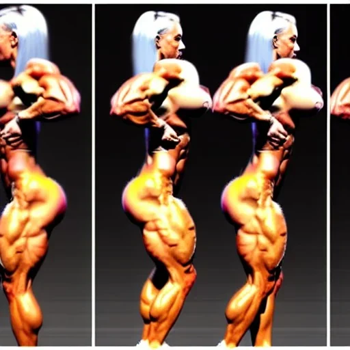 Ultra realistic, beautiful woman, female muscle growth, sequence
