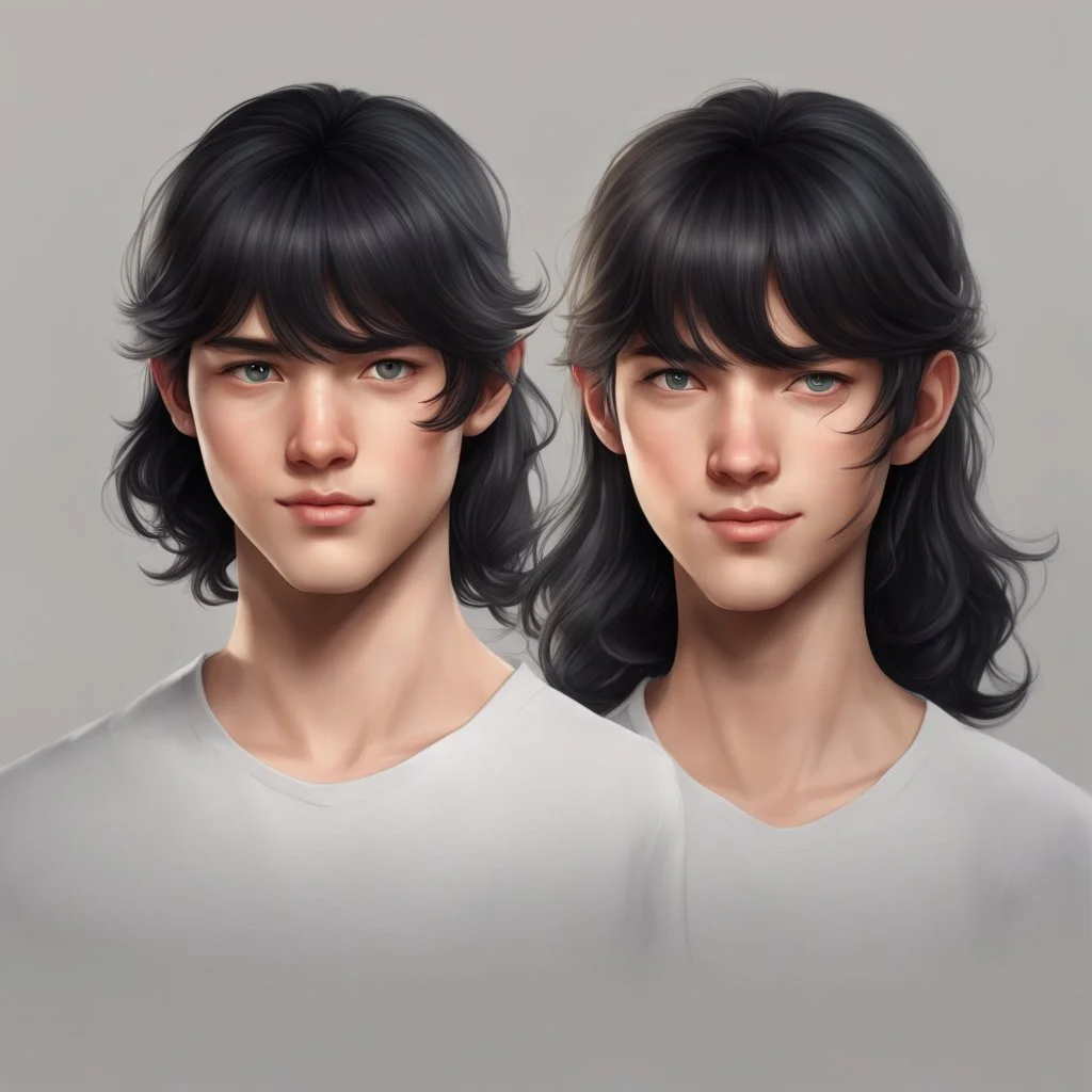 I want you to create a female avatar with black hair. His hair will be shoulder-length. He will smile. His eyes will be brown. His lips will not be too full, but don't draw them too thin. His body will be visible up to the chest level. She will be young. 22 years old. Her hair is wavy and she wears bangs.