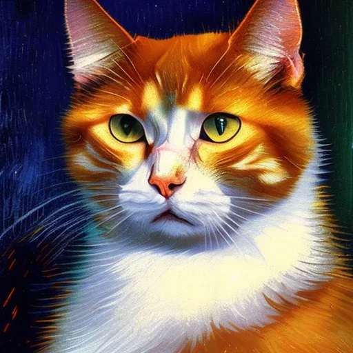 Portrait of a cat by Van Gogh