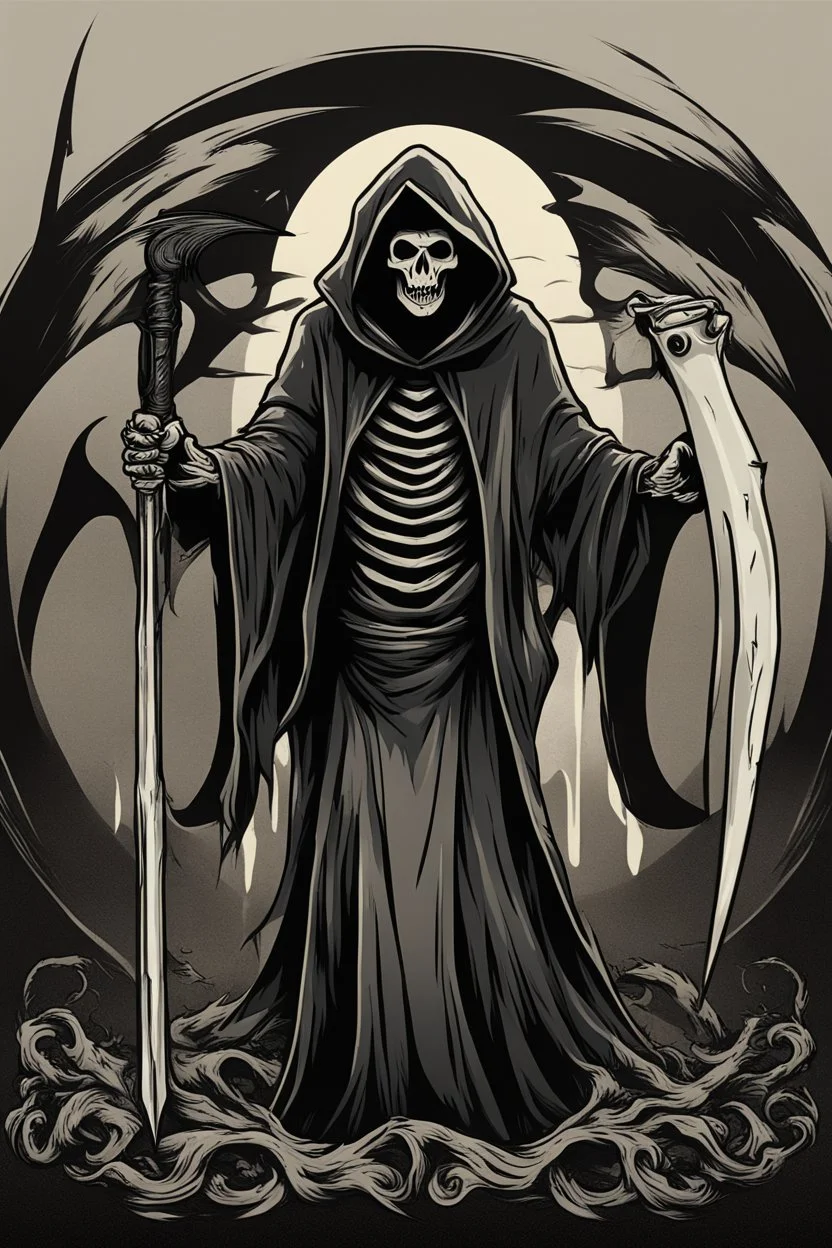 Extremely simple logo representing the grim reaper