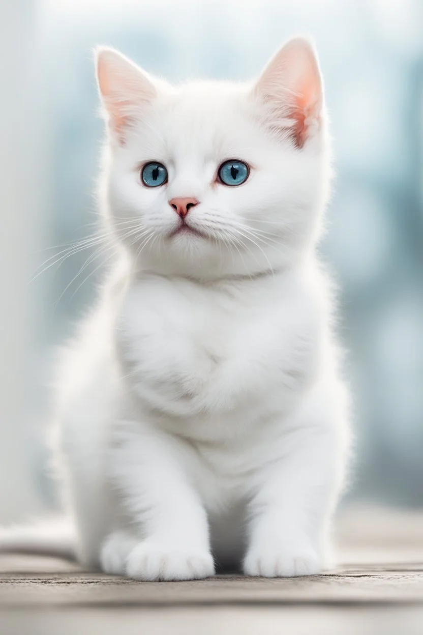 a white cute cat