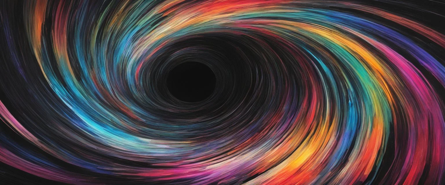 abstract, colorful, rainbow, void and a black hole