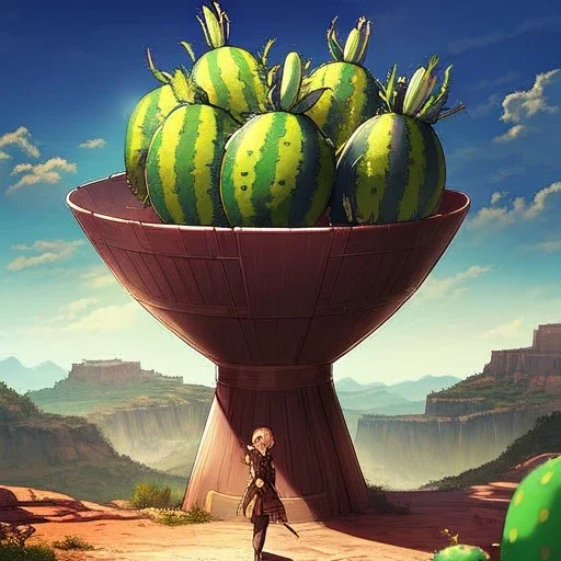 anime real life like cactus in the desert in arizona, grand canyon,anime