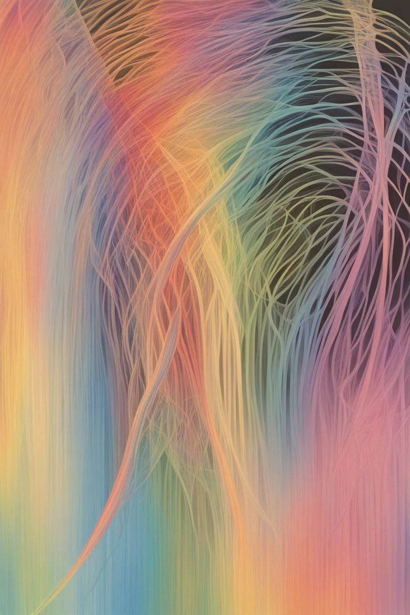 Quantum Entanglement; abstract art; rainbow of pastels