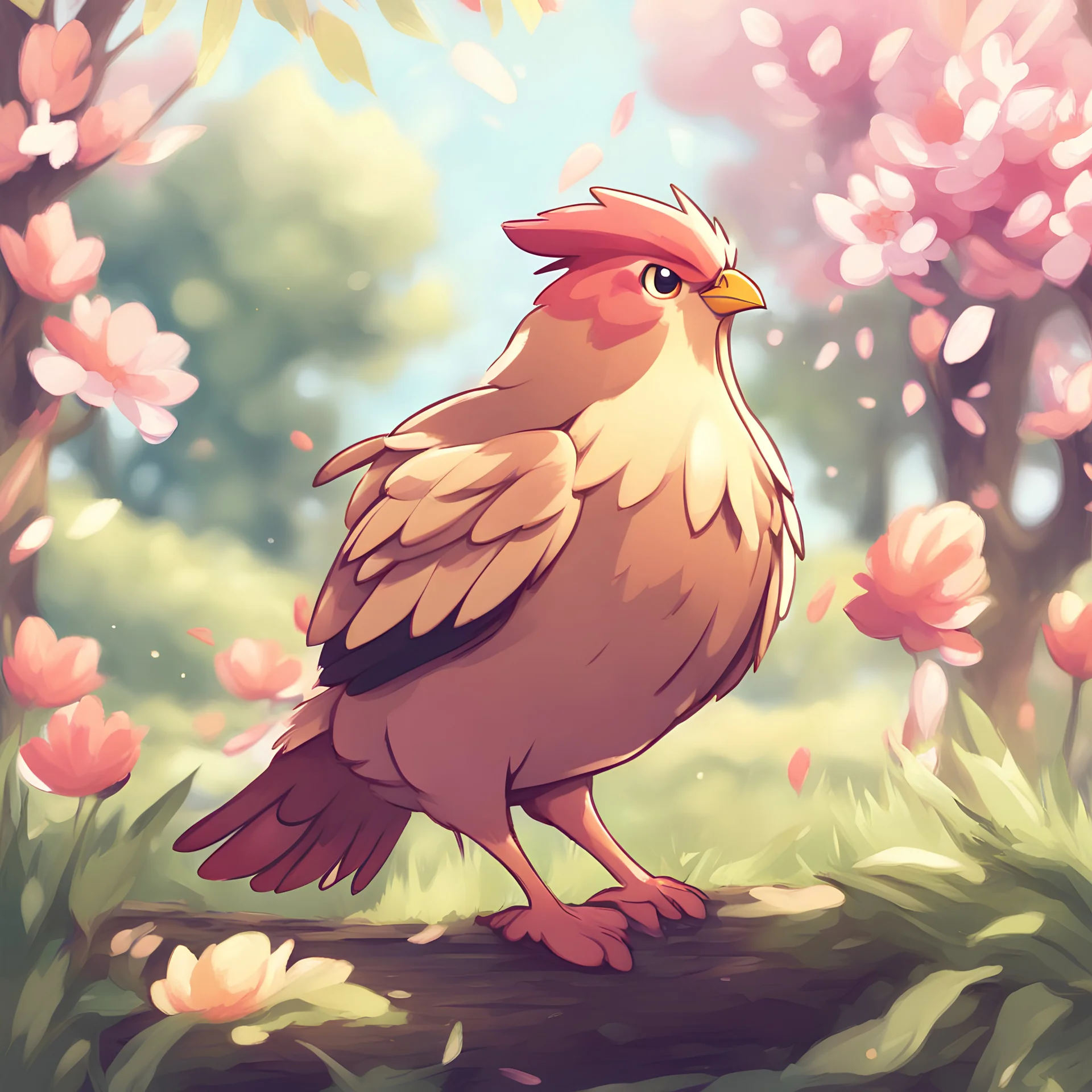 Pidgeot in spring art style