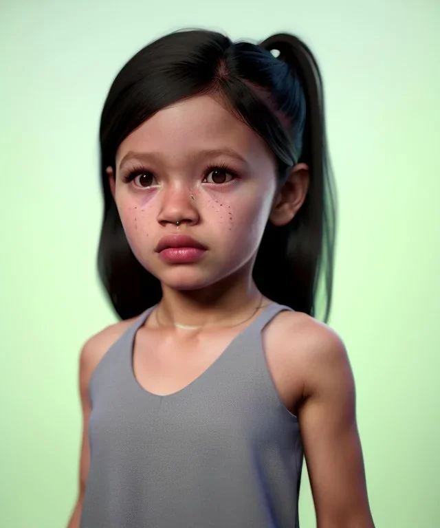 Jenna ortega toddler, full body, dramatic lighting, hyper realistic