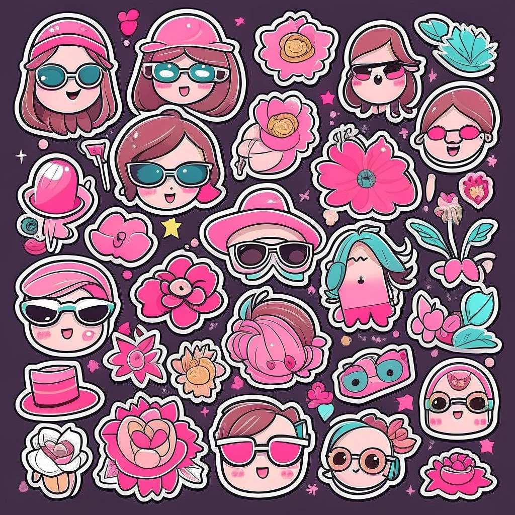 girly stickers template