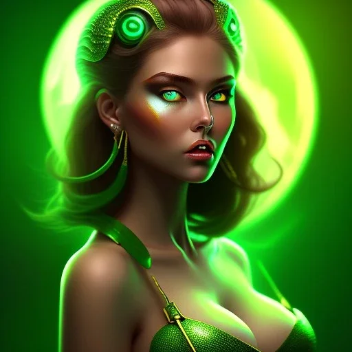 fullbody portrait of beautiful busty amazon woman with big green eyes by Rodolfo Amoedo 8k