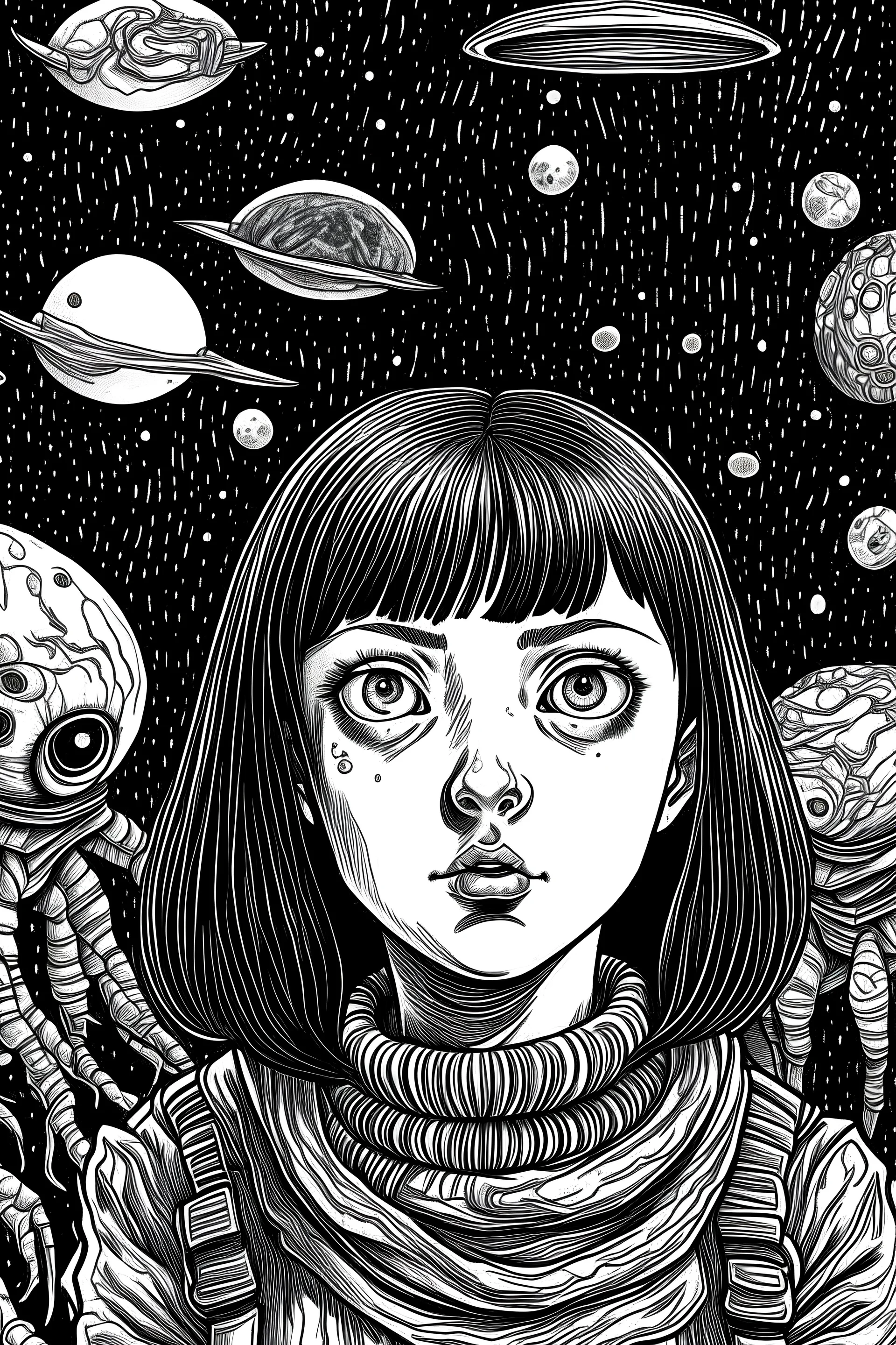 space in junji ito style