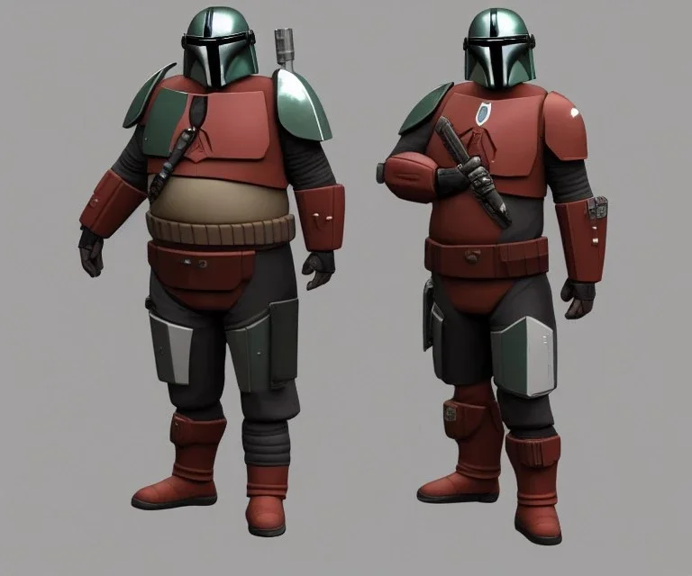 fat Mandalorian, photo realistic