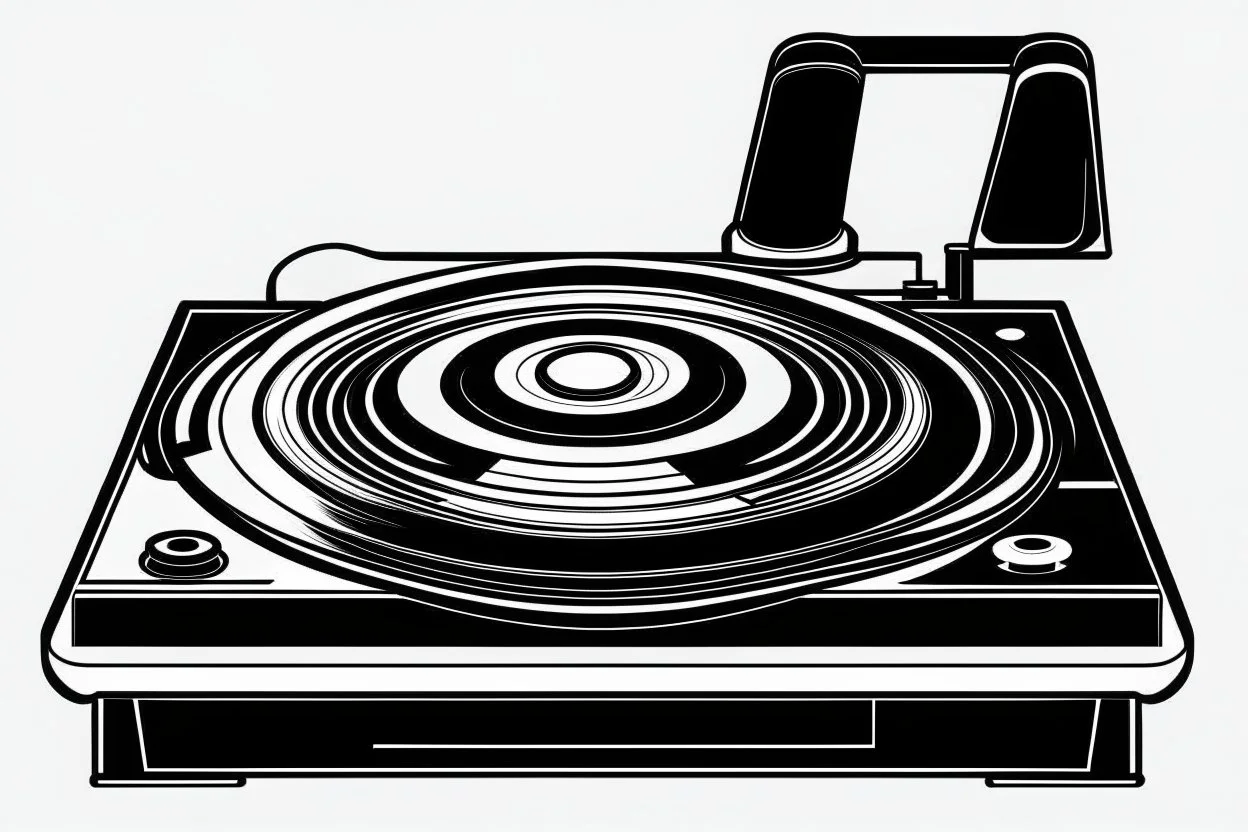 technics.1210,turntable clipart style simple stencil