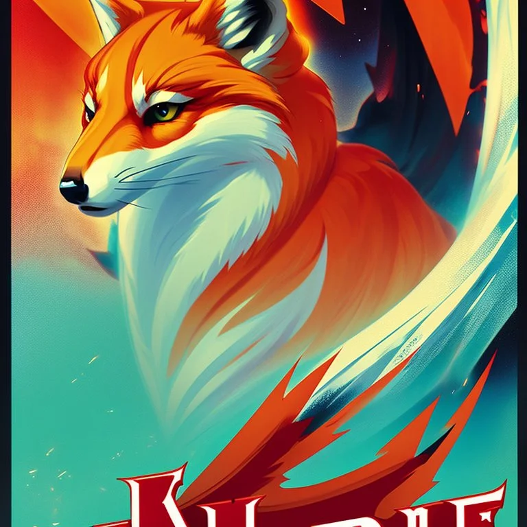 Póster de kitsune con el texto "Kitsune"