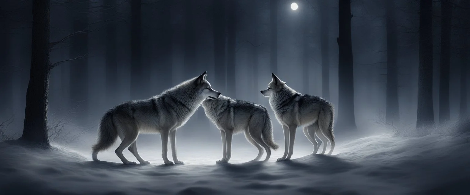 In the quiet of the night, two wolves call to me from the deep One honest, one commercial, they dance in shadows where secrets keep Ethereal whispers echo soft, guiding my thoughts through the stars Drifting on waves of melody, I wander beneath the cosmic bars [Chorus] Harmony's found in the silence within Where the honest wolf reveals the truth from the din