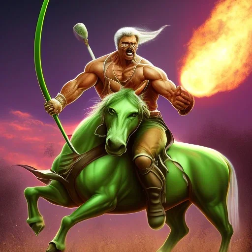 Hulk hogan riding a centaur