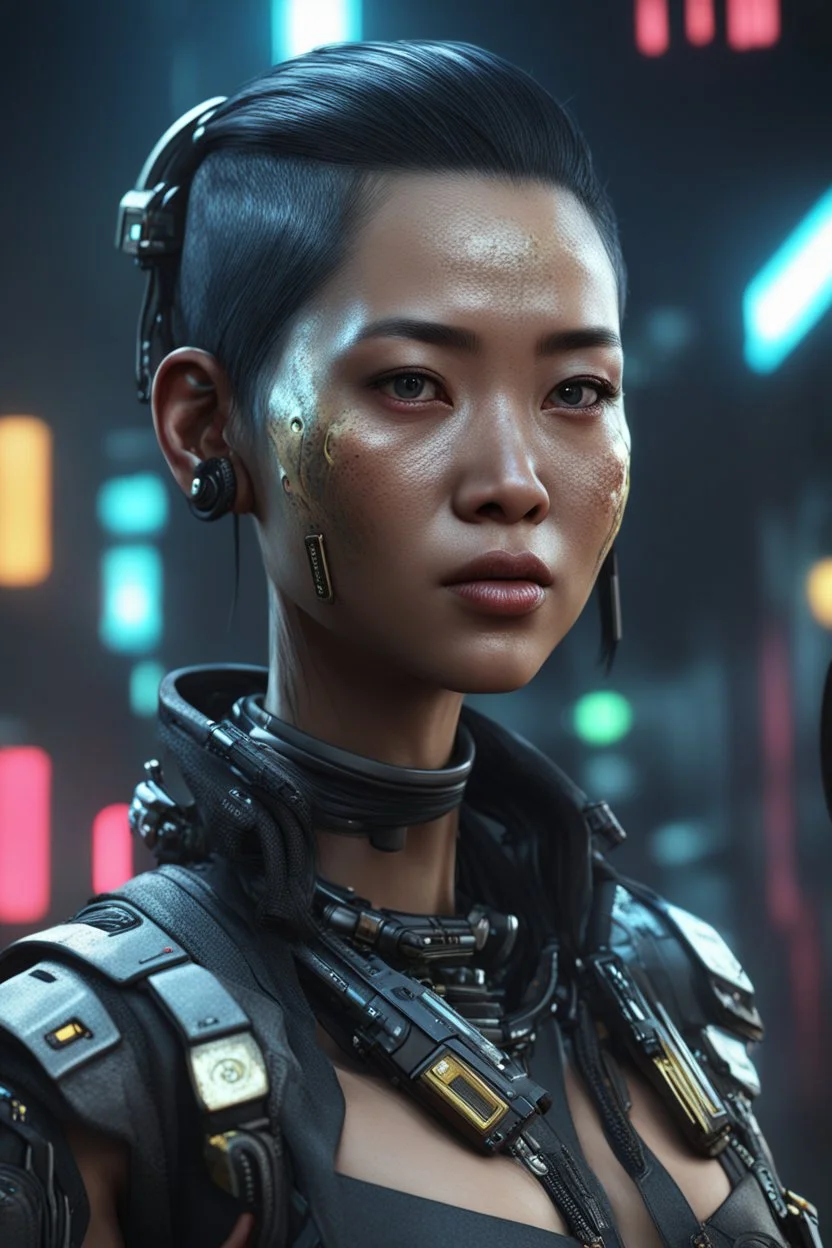 cyberpunk female kebaya indonesia, Raw, 8k, realistic