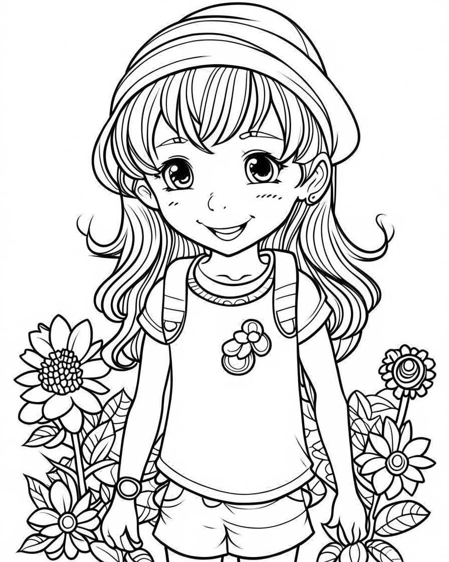 real cartoons coloring pages , no black color, no no flower, b/w outline art for kids coloring book page, Kids coloring pages, full white, kids style, white background, whole body, Sketch style, full body (((((white background))))), only use the outline., cartoon style, line art, coloring book, clean line art, white background, Sketch style