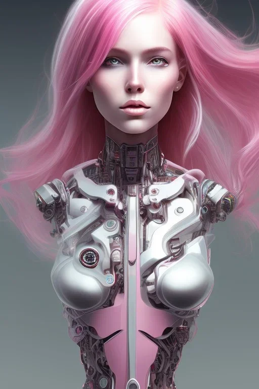 cyborg, pink hair,seven