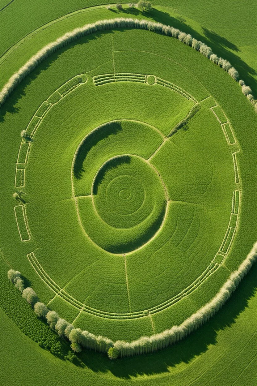 Crop circle formation near stone henge