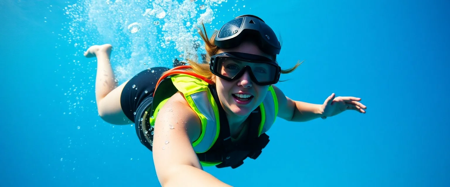 female bay watch traffic cop, diving in the olympics