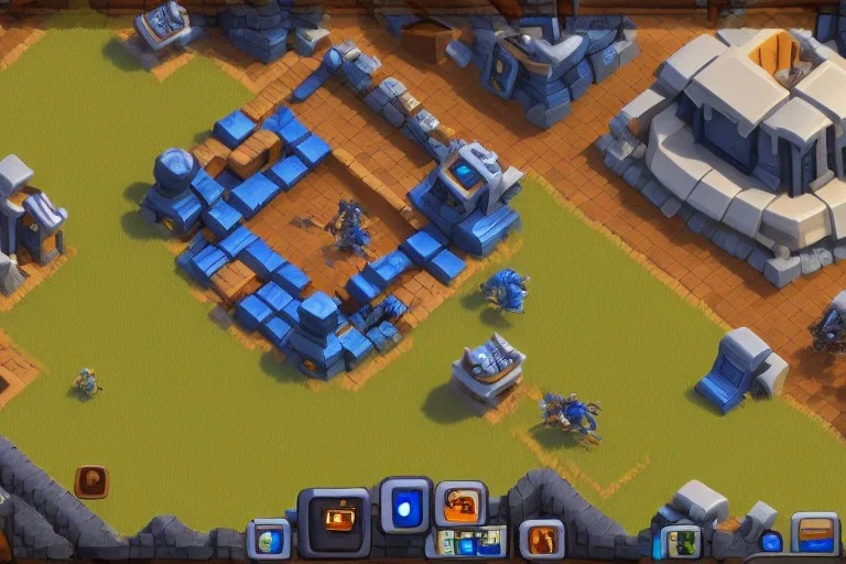 clash royale architecture concept in starcraft,vertical view