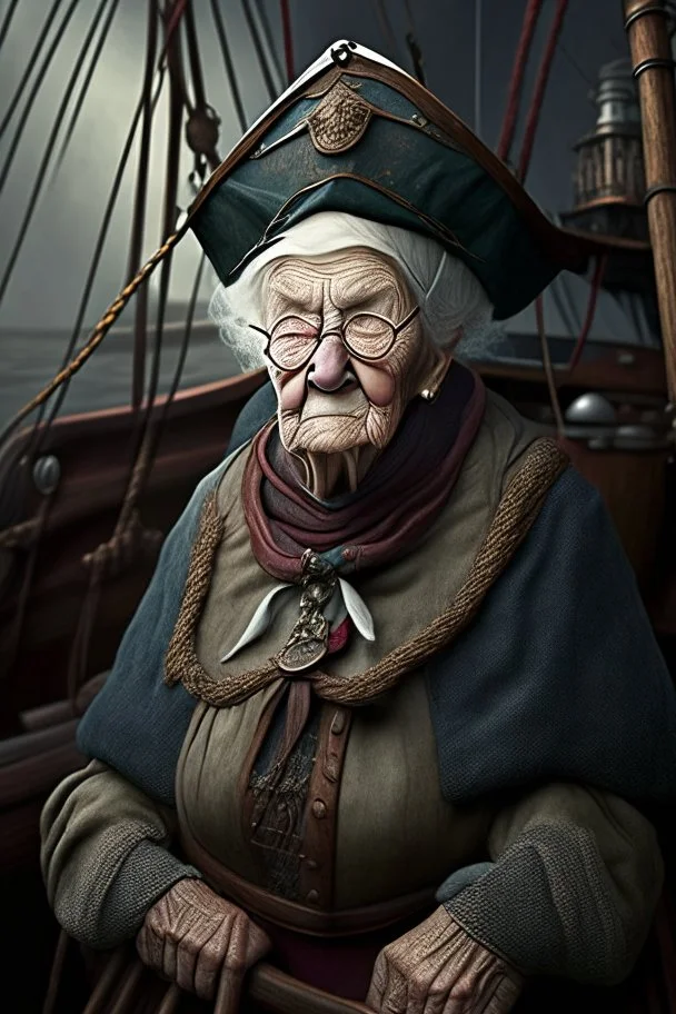 old woman captain of medival ship