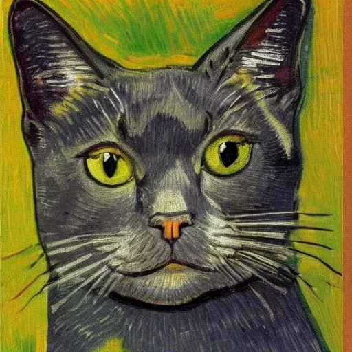 Portrait of a cat by Van Gogh