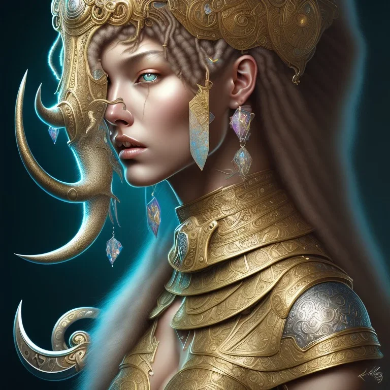 ssango fantasy, fantasy magic, intricate, sharp focus, illustration, highly detailed, digital painting, concept art, matte, artgerm and paul lewin and kehinde wiley, masterpiece silver elephant head bronze Asian African girl nice breast Hawaiian hair turquoise golden waves