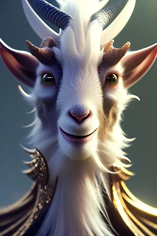 award winning portrait of a male elfin goat long black hair. character design by cory loftis, fenghua zhong, ryohei hase, ismail inceoglu and ruan jia. unreal engine 5, artistic lighting, highly detailed, photorealistic, fantasy