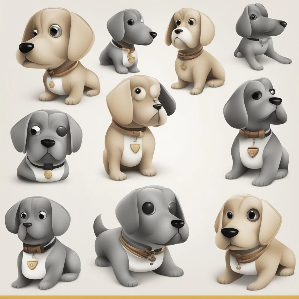 make a realistic business dog that are made of shapes